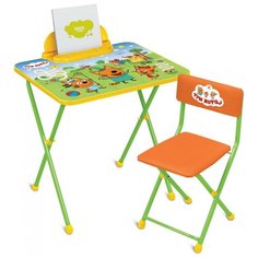 Комплект Nika стол+стул Три кота (ТК1/1) 60x45 см зеленый/оранжевый
