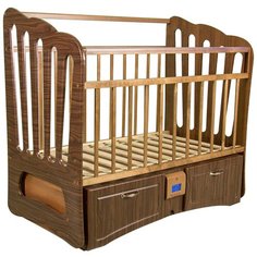 Кроватка Daka Baby Укачай-ка 6 Валенсия (классическая), поперечный маятник орех