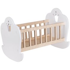 Rodent Kids Кроватка для куклы Princess, вырез корона белый/бежевый