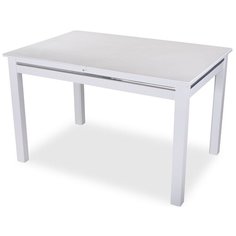Стол кухонный Домотека Самба-1 КМ 08, раскладной, ДхШ: 120 х 80 см, длина в разложенном виде: 157 см, 04/БЛ белый 08 БЛ белый