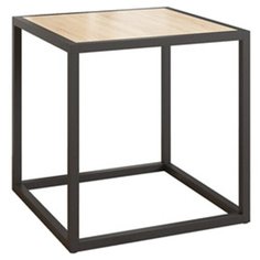Этажерка MEBELSON Куб 1 1 полка, материал: металл, ШxГxВ: 40х40х40 см, черный муар/дуб сонома