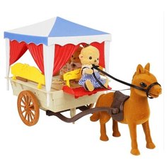 Игровой набор Happy Family Повозка с лошадкой и семьей 012-06