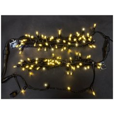 Гирлянда Rich LED Нить RL-S10CF-220V-CB/WW, 1000 см, 100 ламп, теплый белый/черный провод