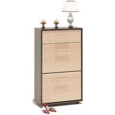 Обувница СОКОЛ Уайт ТП-2 , размер (ШхГ): 60х28.7 см , цвет: венге/беленый дуб