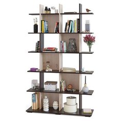 Стеллаж СОКОЛ СТ-6 24 полки, материал: ЛДСП, ШxГxВ: 120х36х198.2 см, венге/деб беленый