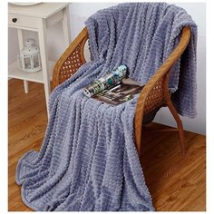 Плед АльВиТек Soft Plush Orrizonte 180 х 200 см (квадрат), синий