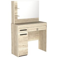 Столик туалетный СБК Мале, ДхШ: 93.2 х 38.4 см, Дуб Галифакс Белый