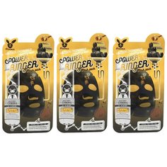 Elizavecca Тканевая маска с древесным углем и медом Black Charcoal Honey Deep Power Ringer Mask, 23 мл, 3 уп.
