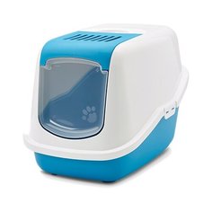 Туалет-домик для кошек SAVIC Nestor 56х39х38.5 см белый/синий 1 шт.