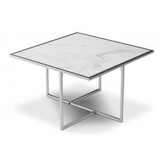 Столик журнальный Мебелик Лоренцо квадро, ДхШ: 62 х 62 см, статуарио/серый