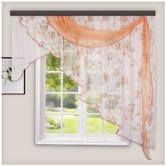 Тюль Witerra Иллюзия правый на ленте 150 см персик