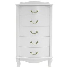 Комод Мебелик Джульетта узкий 5 ящиков , размер: 49х40 см , цвет: дуб молочный