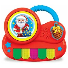 Азбукварик пианино Дед Мороз с огоньками красный