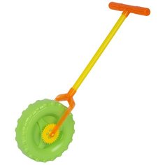 Каталка-игрушка СТРОМ Колесо (У814) зеленый/желтый/оранжевый