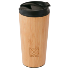 Термокружка SANTAI LIVING 100% Bamboo с крышкой клапаном, 0.45 л бежевый