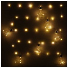 Гирлянда Серпантин Нить Капля 183-0106, 400 см, 100 ламп, теплый белый/бесцветный провод