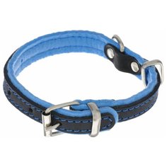 Ошейник Аркон Фетр (оф20) 27-39 см черный/голубой