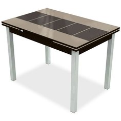 Стол кухонный AURORA (Димитровград) Шанхай Каре, раскладной, ДхШ: 110 х 74 см, длина в разложенном виде: 170 см, №10 хром/молочный/венге