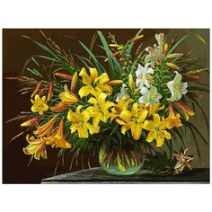 Картина по номерам "Золотая лилия", 30x40 см Белоснежка