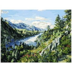 Картина по номерам "Река Катунь", 30x40 см Белоснежка