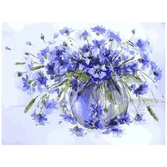 Картина по номерам "Василёчки-васильки", 30x40 см Белоснежка