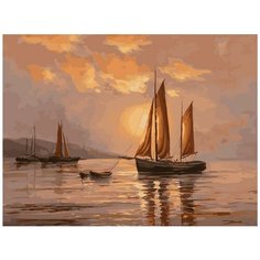 Картина по номерам "По водной глади", 30x40 см Белоснежка