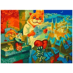 Картина по номерам "Ночные новости", 30x40 см Белоснежка
