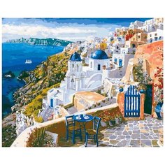 Картина по номерам Белоснежка "Санторини", 40x50 см