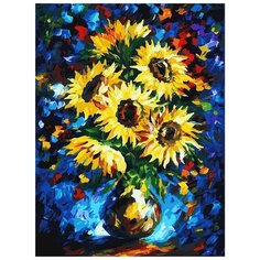 Картина по номерам Белоснежка "Ночные подсолнухи", 30x40 см