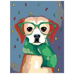 Картина по номерам Живопись по Номерам "Собачка в шарфе", 30x40 см