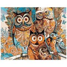 Картина по номерам Живопись по Номерам "Семейство сов", 40x50 см
