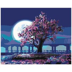 Картина по номерам Живопись по Номерам "Сакура под луной 2", 40x50 см