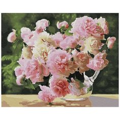 Картина по номерам Цветной "Садовые пионы", 40x50 см