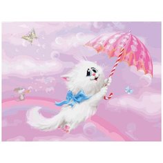 Картина по номерам Белоснежка "Белая кошечка 2", 30x40 см