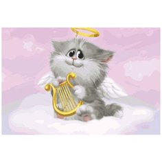 Картина по номерам Белоснежка "Котёнок-ангелочек", 30x40 см