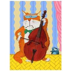 Картина по номерам Белоснежка "Кот-музыкант", 30x40 см