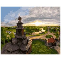 Картина по номерам Цветной "Деревянный храм", 40x50 см