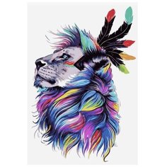 Картина по номерам Цветной (Premium) "Лев-индеец", 30x40 см