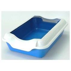 Туалет для кошек "Homecat" с бортиком (цвет: синий), 37x27x11,5 см