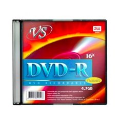 Диск VS DVD-R, 4.7 Гб, 5 штук (Ink Printable)