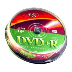 Диск VS DVD+R, 4.7 Гб, 10 штук