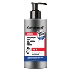 MEN’S SALON Очищающий гель для бороды, лица и волос 3 в 1, 320мл Compliment