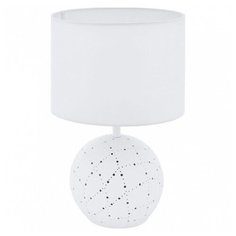 Настольная лампа декоративная Eglo ПРОМО, 1х60W, белый, размеры (мм)-230x385, плафон - белый