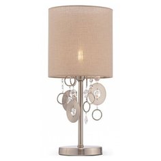 Настольная лампа декоративная Maytoni, 1х40W, никель, размеры (мм)-220x484, плафон - бежевый