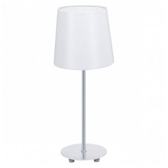 Настольная лампа декоративная Eglo ПРОМО, 1х40W, хром, размеры (мм)-155x395, плафон - белый