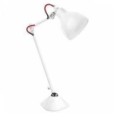 Настольная лампа офисная Lightstar, 1х40W, белый, размеры (мм)-295x155x736, плафон - белый