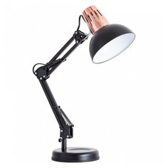 Настольная лампа офисная Arte Lamp, 1х40W, черный, размеры (мм)-160x560x350, плафон - черный