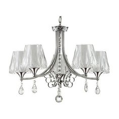 Подвесная люстра Lumion, 5х40W, хром, размеры (мм)-855x580, плафон - белый, неокрашенный