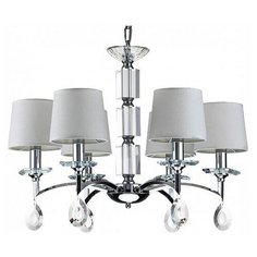 Подвесная люстра Escada, 6х40W, хром, размеры (мм)-640x1350, плафон - бежевый, неокрашенный