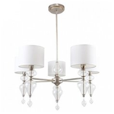 Подвесная люстра Favourite, 5х40W, серебро, размеры (мм)-720x800, плафон - белый